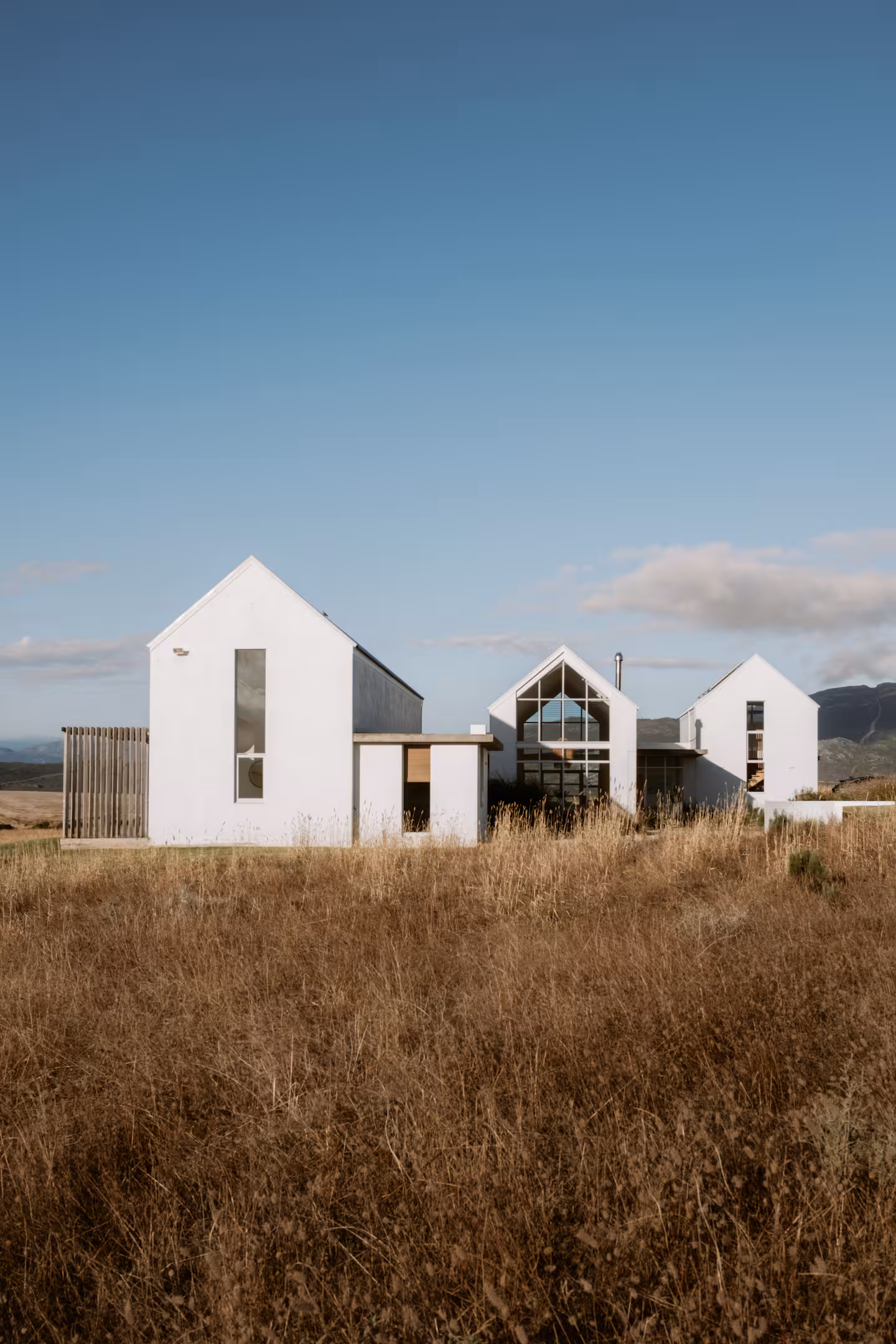 Contemporary gabled farmhouse in the Cape Winelands countryside